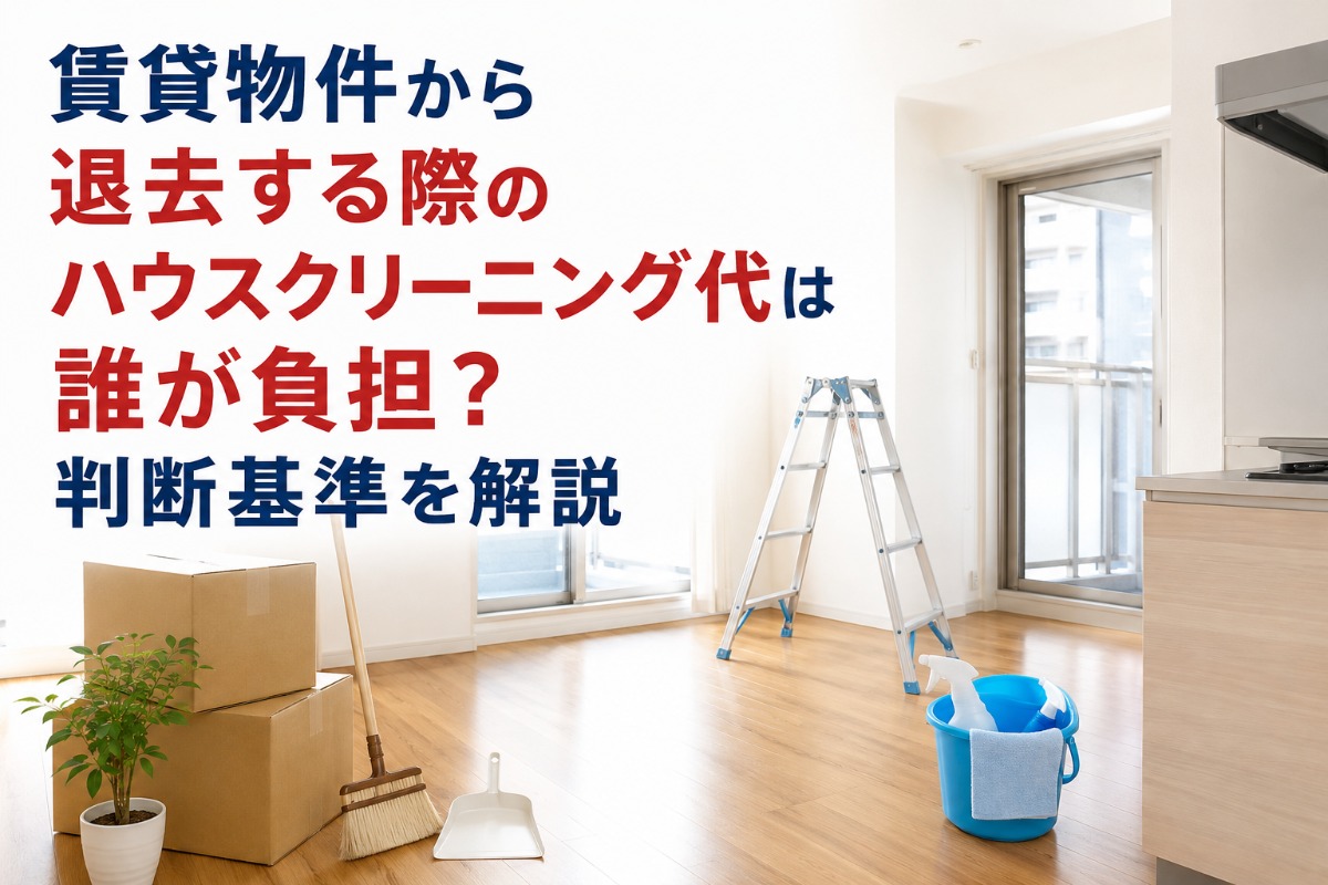 賃貸物件から退去する際のハウスクリーニング代は誰が負担？判断基準を解説